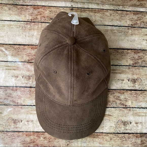 NWOT Old Navy Olive Green Faux Suede Baseball Hat OS - Picture 3 of 5